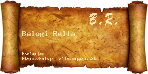 Balogi Rella névjegykártya